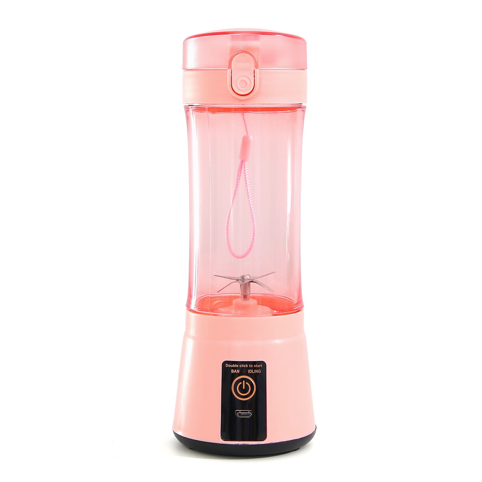 Pink portable juicer blender front view product display