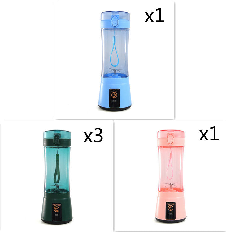 Blue, green and pink portable juicer blender 3-pack bundle