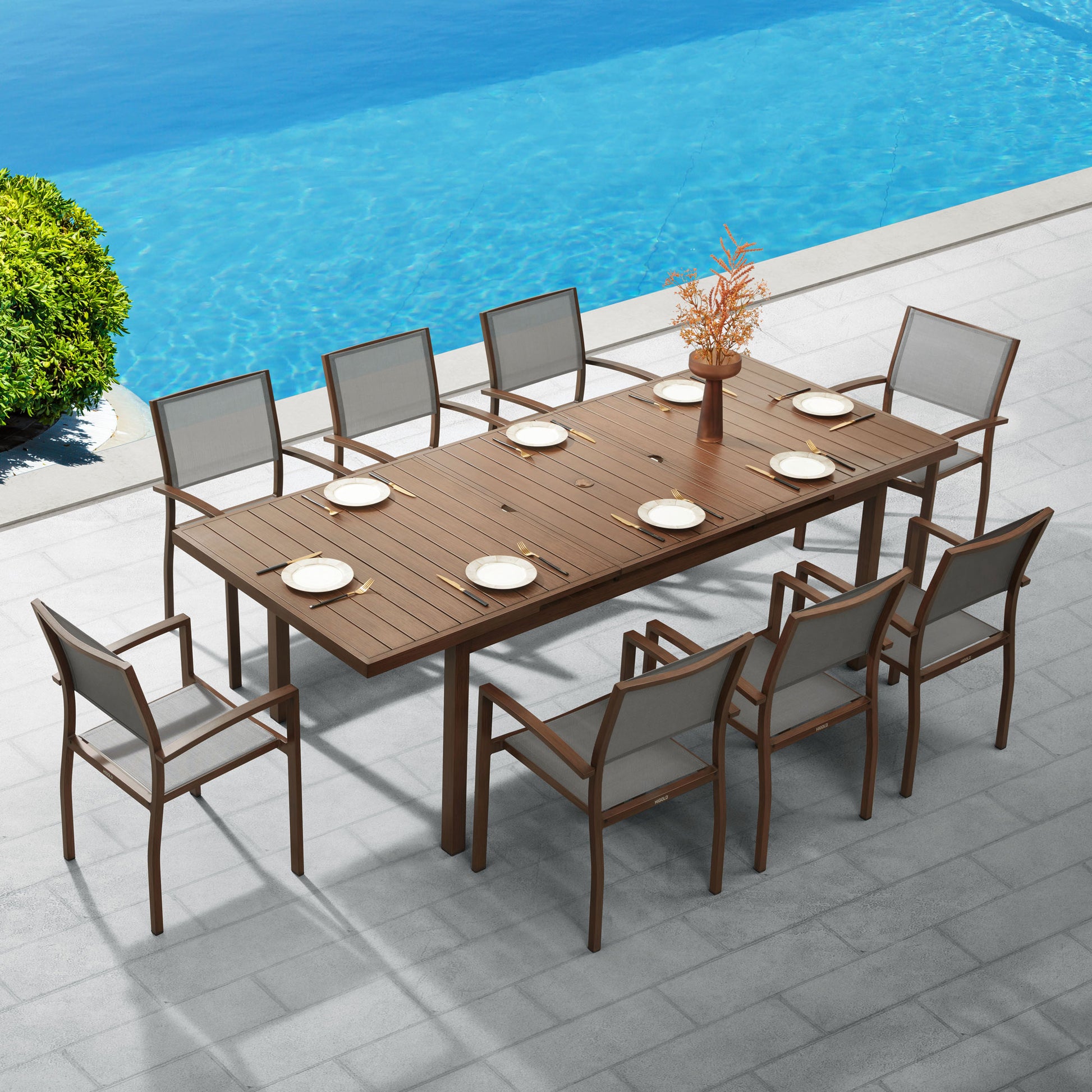 HIGOLD CARLO 9 piece dining set in garden outdoor setting