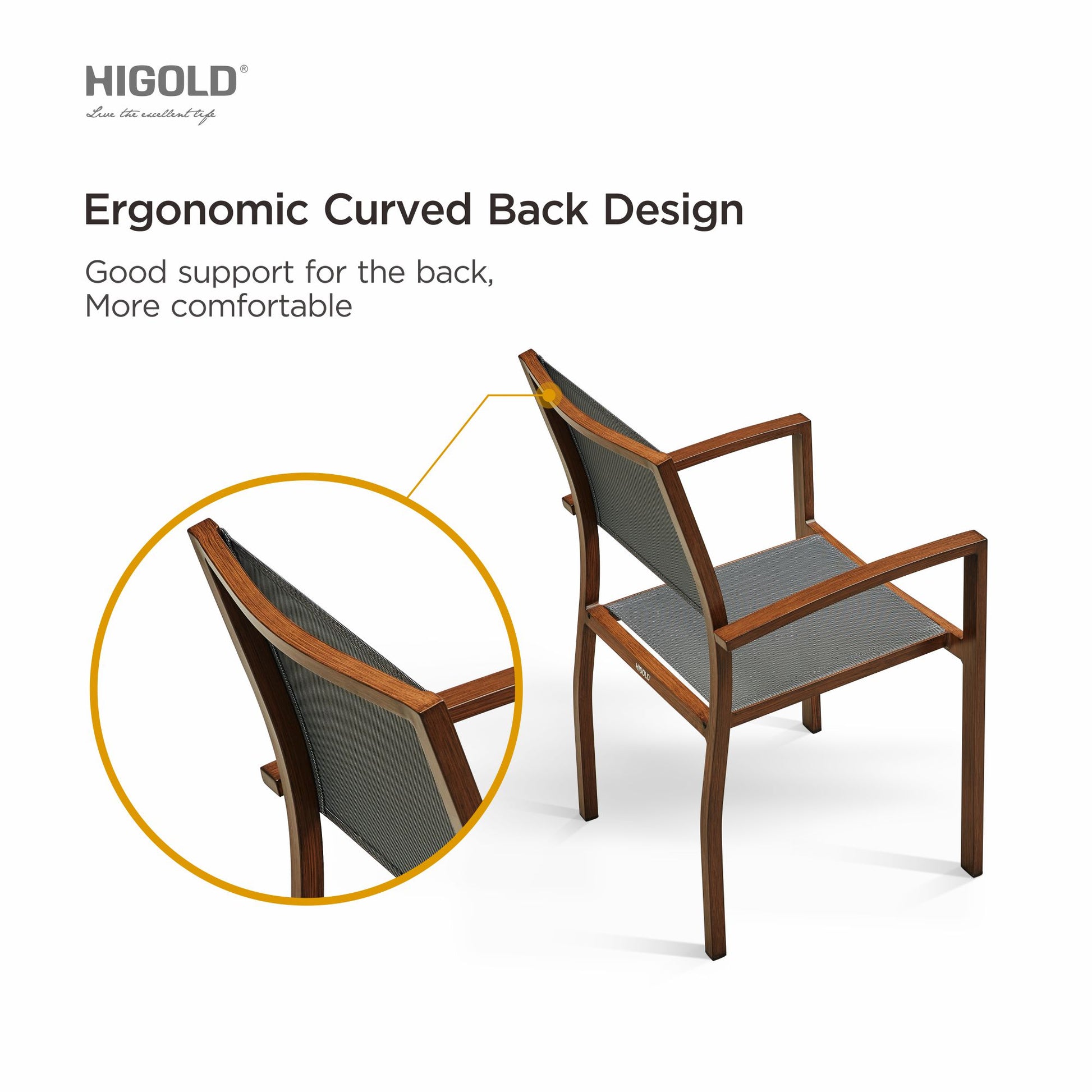 HIGOLD CARLO chair back ergonomic design features