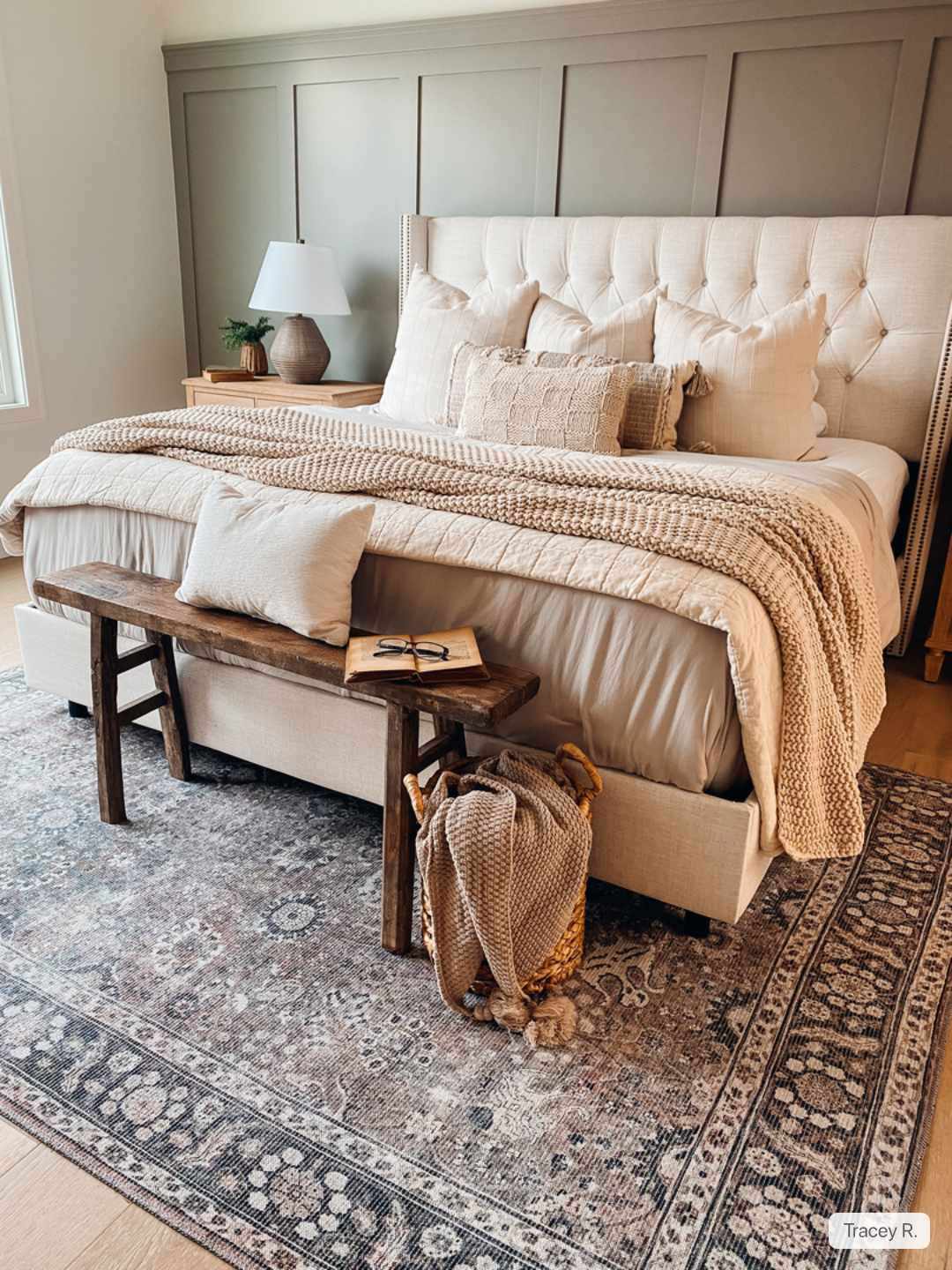 Small Ganyangan washable rug underneath bed bedroom decor
