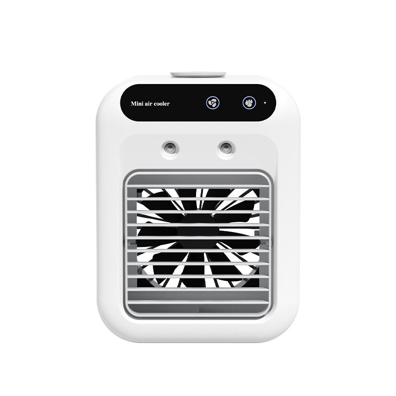Portable air conditioner water cooling fan front view product shot