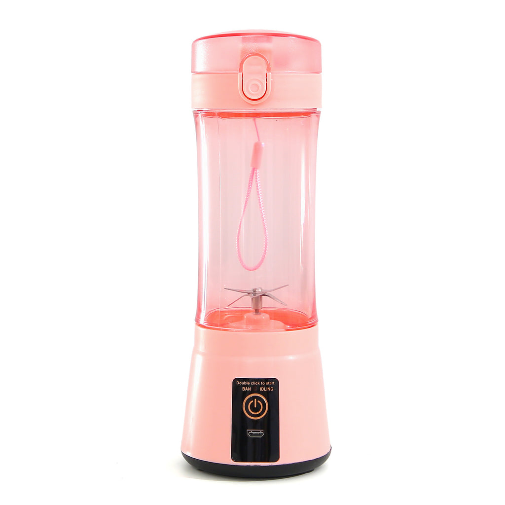 Pink portable juicer blender front view product display
