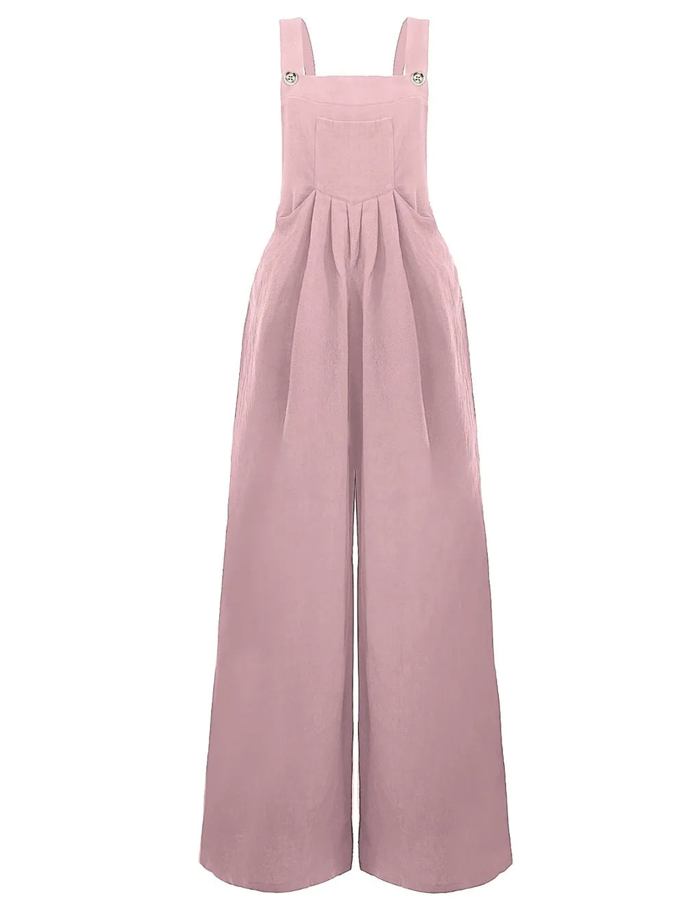 Dusty pink square neck overalls flat lay view
