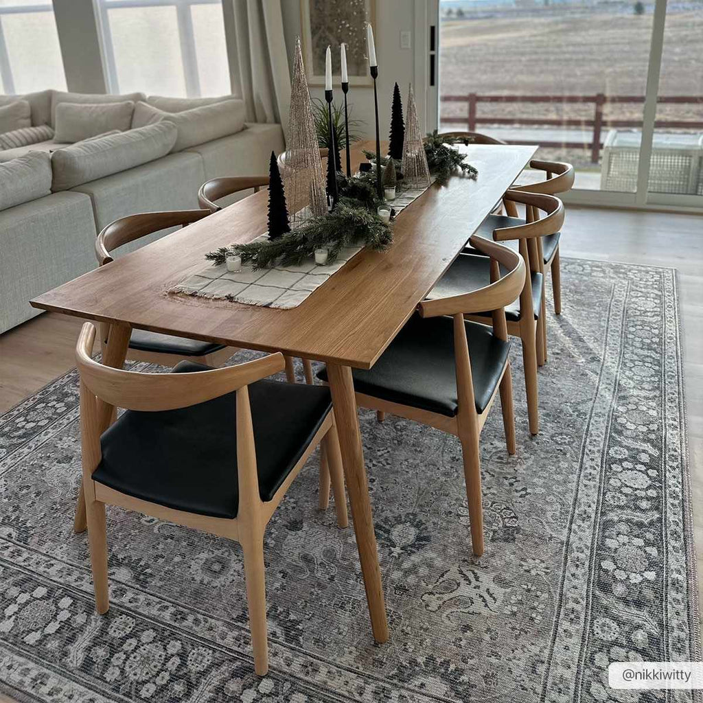 Ganyangan washable rug under dining room table home decor display
