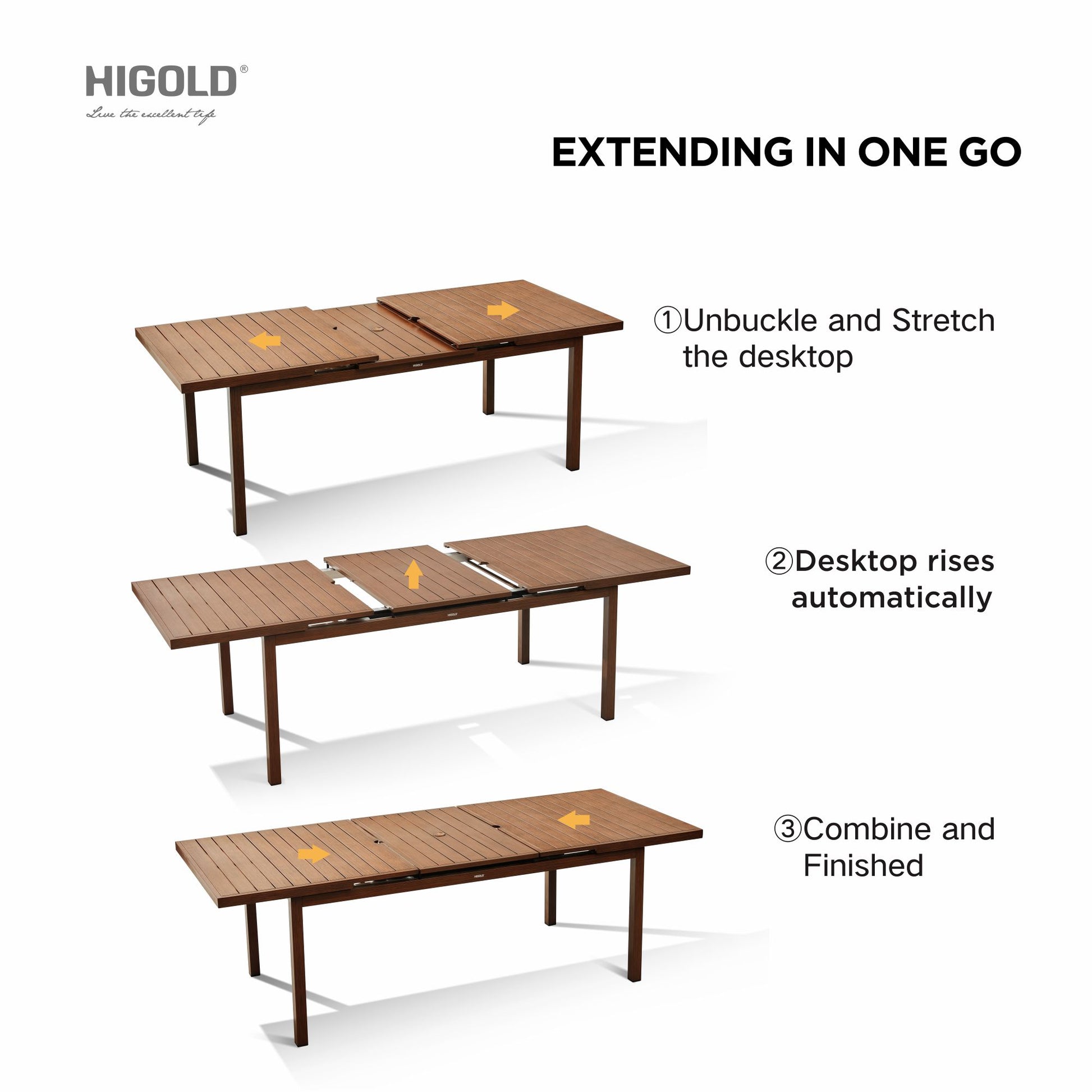 HIGOLD CARLO extendable dining table extension mechanism
