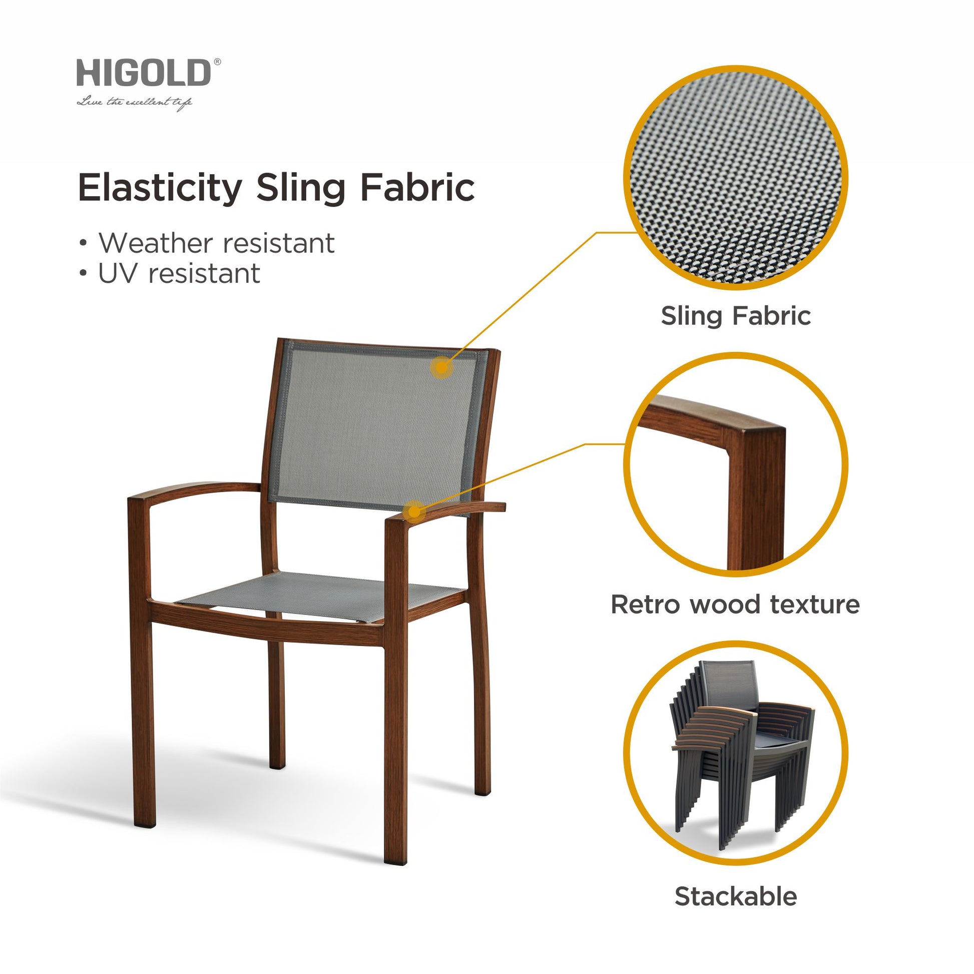 HIGOLD CARLO chair material construction details
