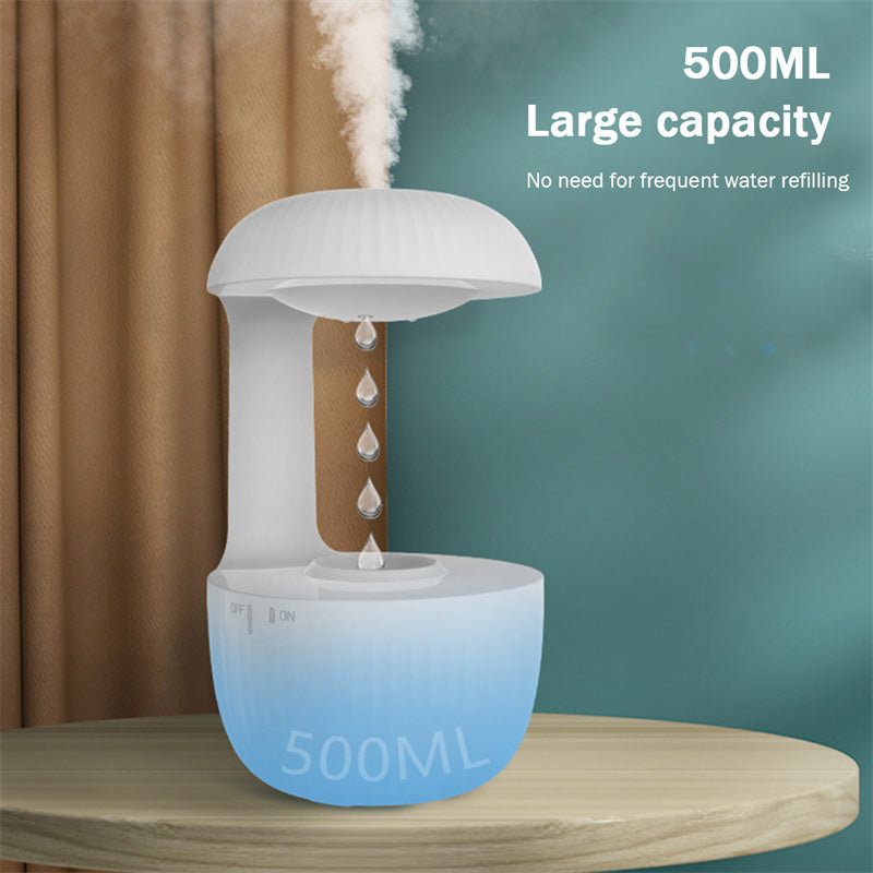 White humidifier side front view 500ml water capacity no frequent refilling
