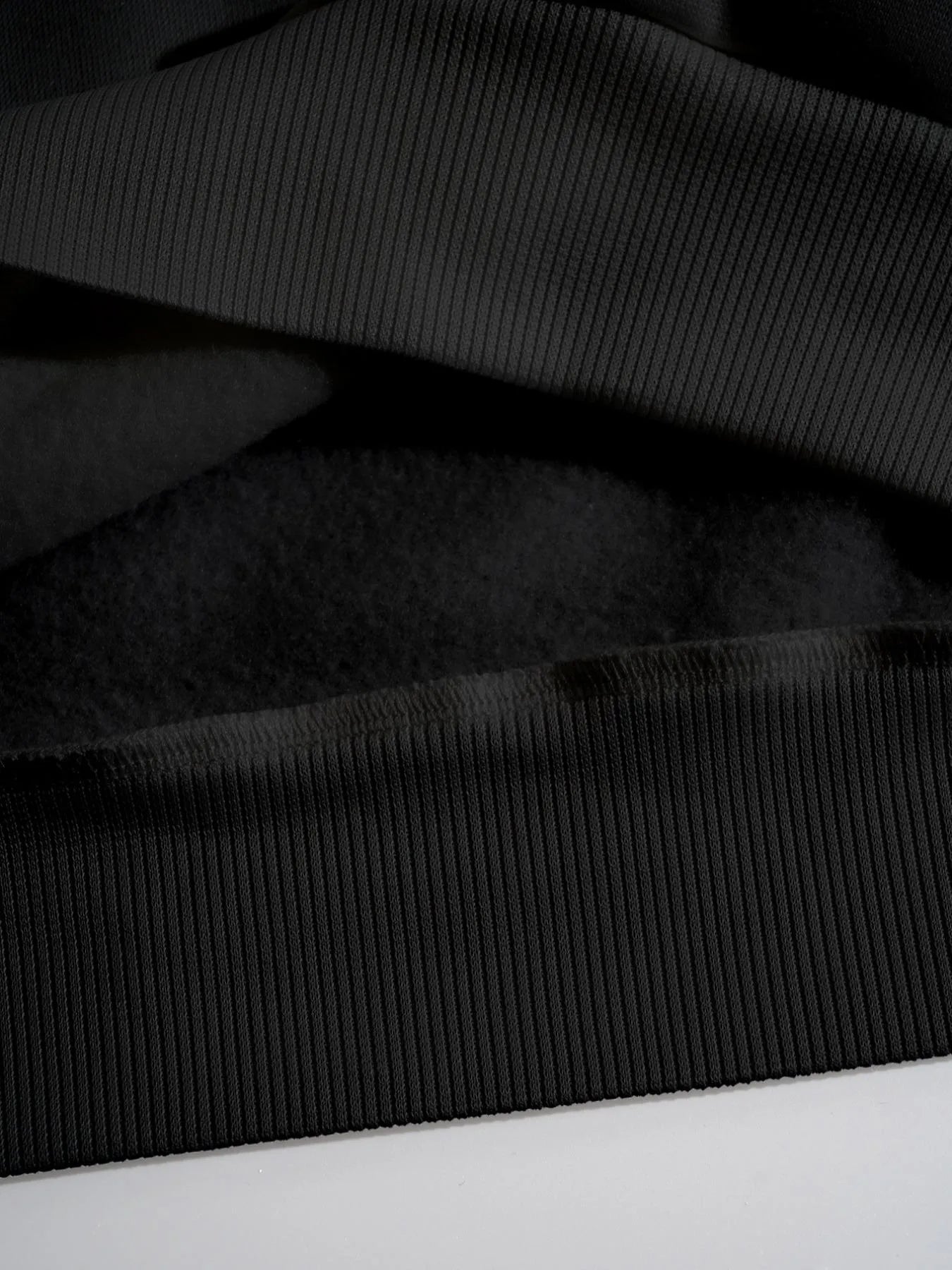 Close-up of graphic sweatshirt inside material texture
