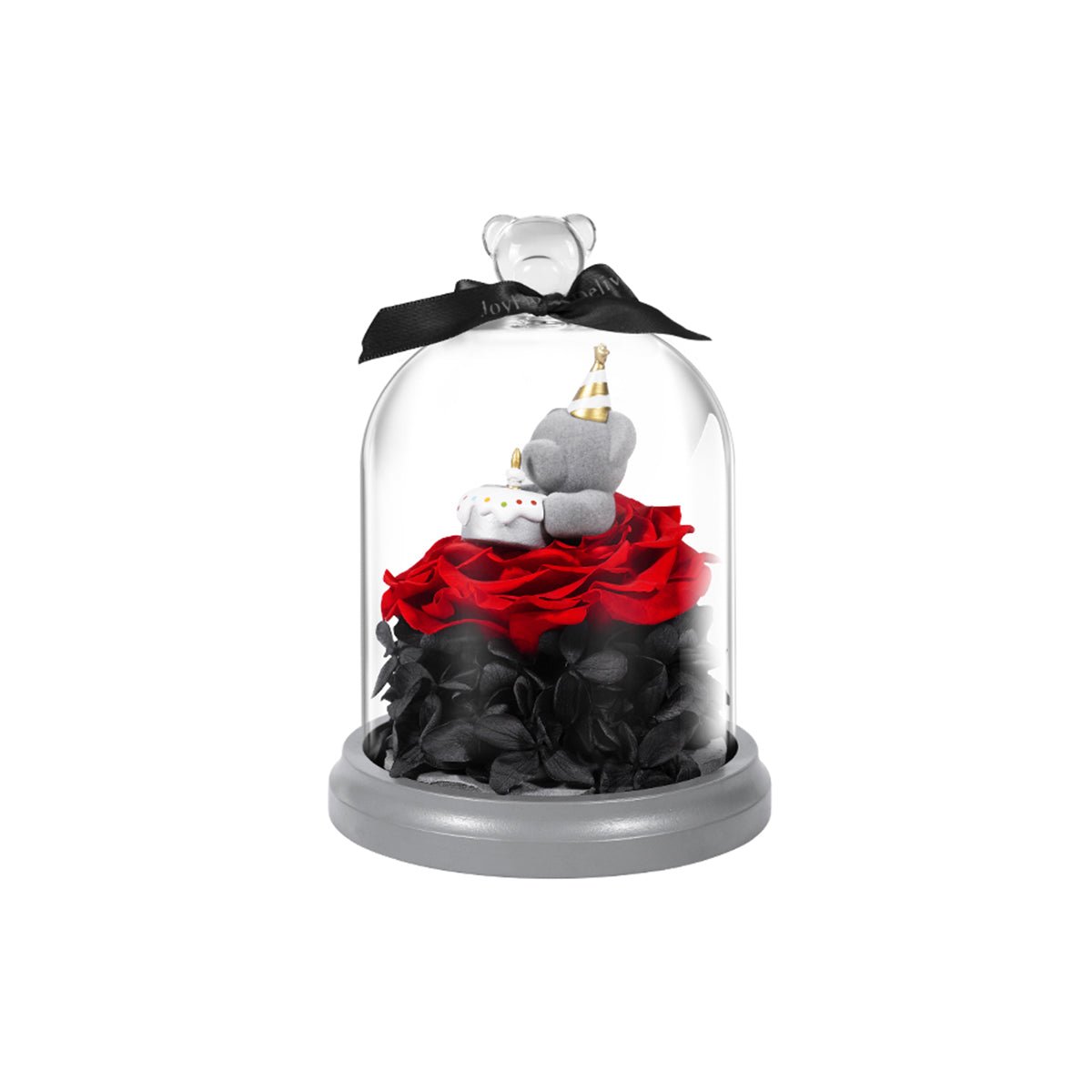 Best birthday surprise teddy bear gift side view in presentation case
