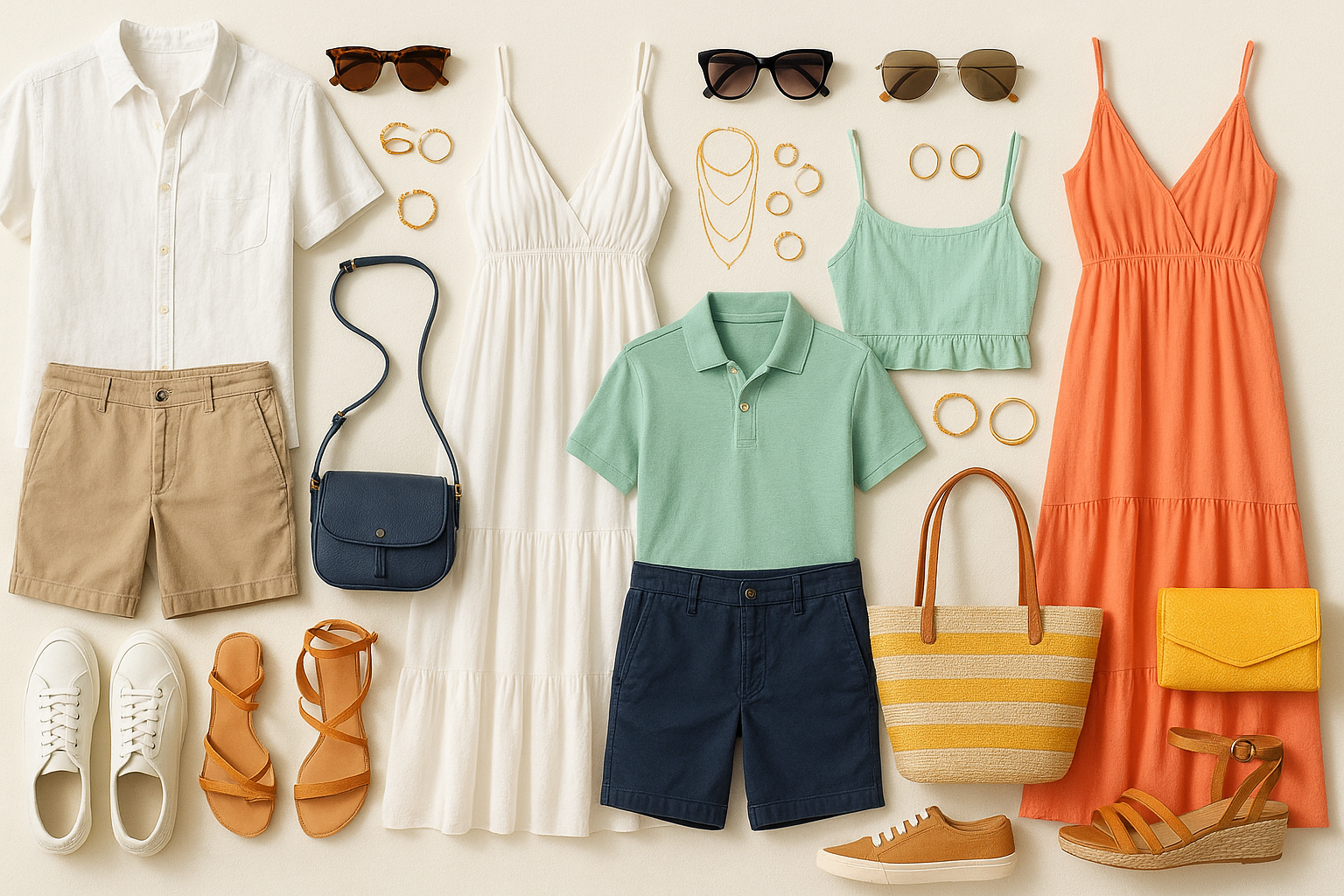 Summer fashion with Men's clothing women's clothing sunglasses jewellery and bags 